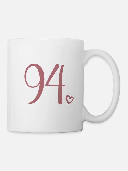 Süße Nummer 94, 94 Jahre alt, Geschenk zum 94. Geburtstag - Tasse - Weiß