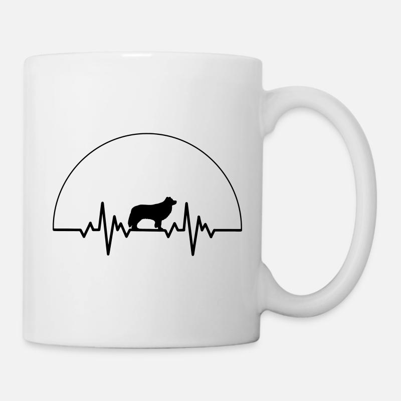 Herzschlag Border Collie - Tasse - Weiß