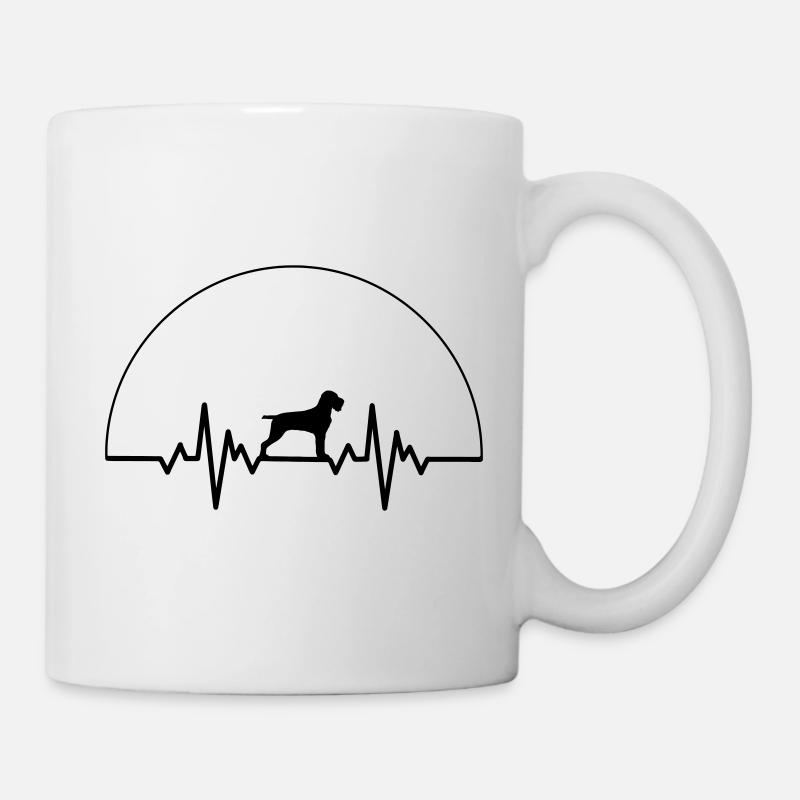 Herzschlag Deutsch Drahthaar - Tasse - Weiß