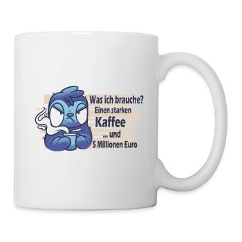 Faultier mit Kaffee: Lustiger Spruch - Tasse - Weiß - Rechts