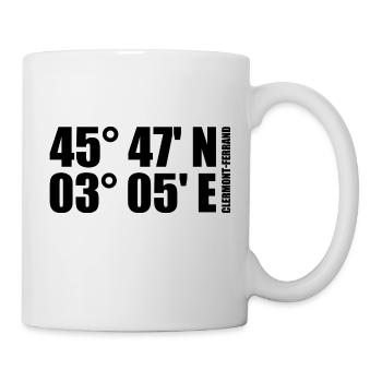 Coordonnées clermont-ferrand - Mug blanc - blanc - Droite