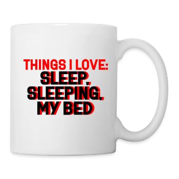Choses que j’aime, Dormir dans mon lit 2 - Mug blanc - blanc - Droite