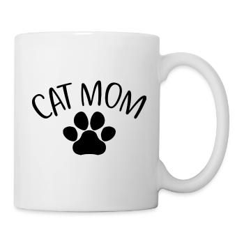 Cat Mom - Mignon Paw Cat Lover Maman Propriétaire de chat - Mug blanc - blanc - Droite