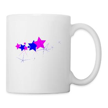sternentraum sterne stars rosa blau sternschnuppen - Tasse - Weiß - Rechts