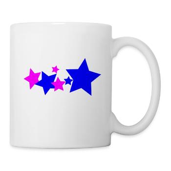 sterne stars rosa blau sternschnuppe geschenk neu - Tasse - Weiß - Rechts