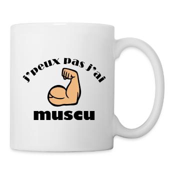 j'peux pas j'ai muscu - Mug blanc - blanc - Droite