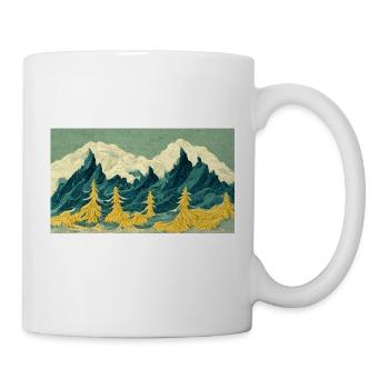 Schneebedeckte Berge im Stil von van Gogh - Tasse - Weiß - Rechts