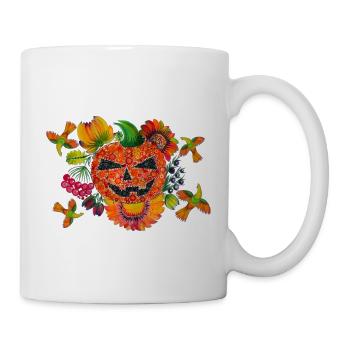 Pumpkin for Halloween. Scary pumpkin. Folklore art - Mug - white - Right