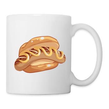 Comic Bratwurst Brötchen Senf German Streetfood - Tasse - Weiß - Rechts
