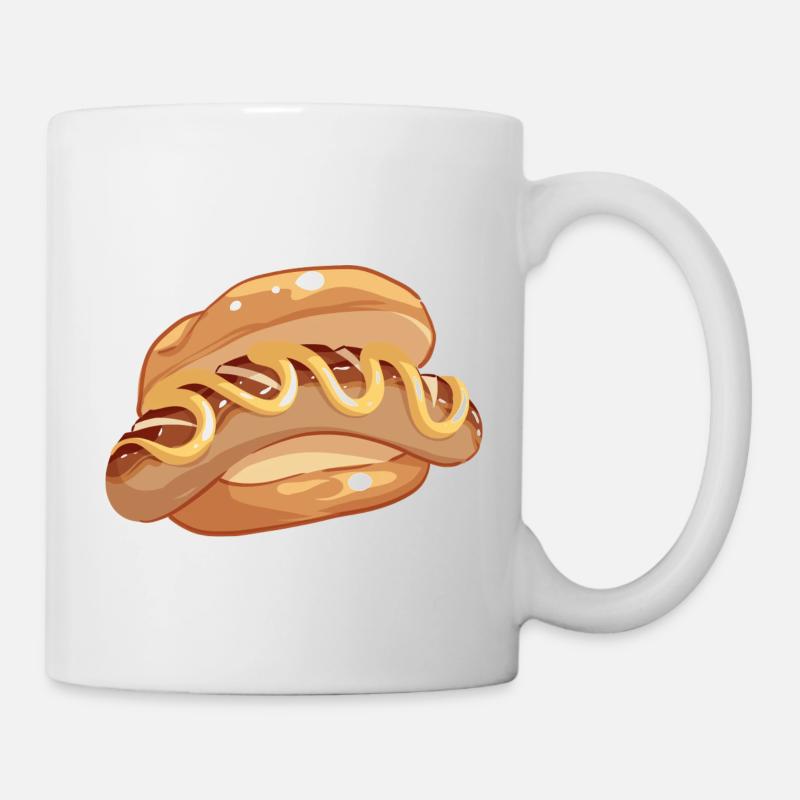 Comic Bratwurst Brötchen Senf German Streetfood - Tasse - Weiß