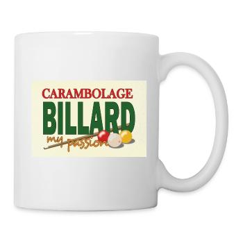 Carambolage Billard Design, Art Mural, Affiche - Mug blanc - blanc - Droite