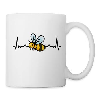 Biene Imker Honigbiene Honig Herzschlag - Tasse - Weiß - Rechts