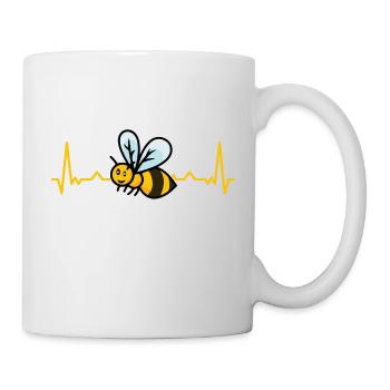 Bee Bees Beekeeper Honey Bee Honey Heartbeat - Mug - white - Right