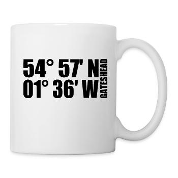 Gateshead Koordinaten - Tasse - Weiß - Rechts