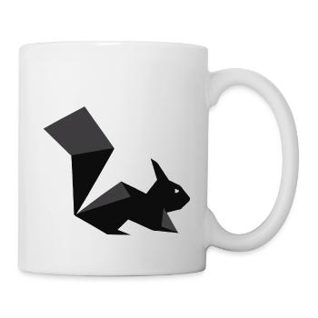 Eichhörnchen Silhouette Origami Geschenkidee - Tasse - Weiß - Rechts