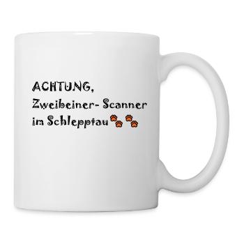 Zweibeiner-Scanner; Hund ist Menschenkenner - Tasse - Weiß - Rechts