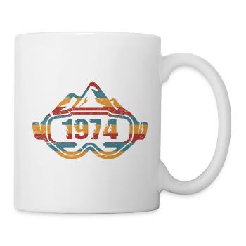 Ski Skibrille Skifahren 1974 Geburtstag - Tasse - Weiß - Rechts