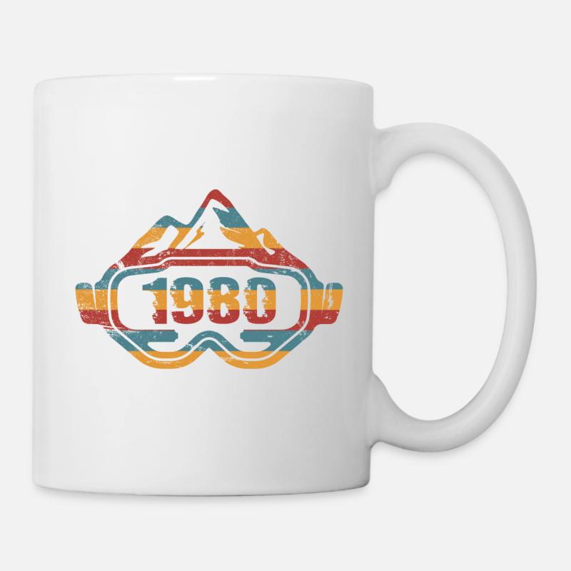Skieur Ski Ski 1980 Anniversaire - Mug blanc - blanc