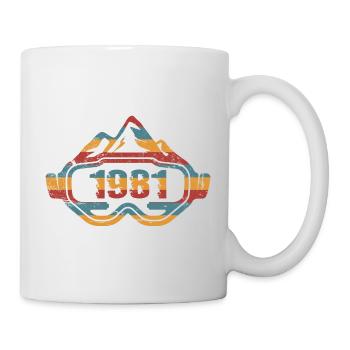 1981 Geburtstag Ski Skifahrer Skifahren - Tasse - Weiß - Rechts