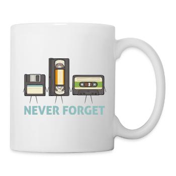 Never Forget Floppy Disk Video Tape Cassette - Mug - white - Right