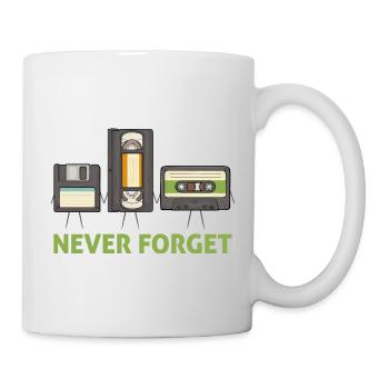Never Forget Floppy Disk Video Tape Cassette - Mug - white - Right