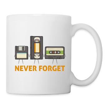 Never Forget Floppy Disk Video Tape Cassette - Mug - white - Right