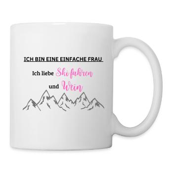 Ski fahren - Tasse - Weiß - Rechts