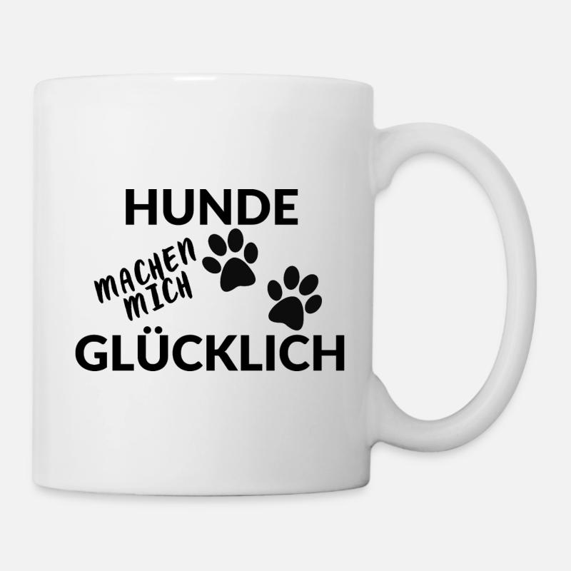 Hunde machen mich glücklich Geschenkidee Geschenk - Tasse - Weiß