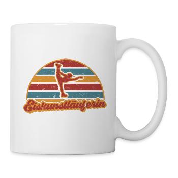 Eiskunstläuferin Eiskunstlauf Eisläuferin Vintage - Tasse - Weiß - Rechts