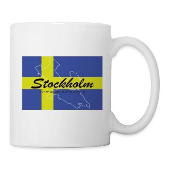 Stockholm - Hauptstadt mit GPS & Flagge - Tasse - Weiß - Rechts