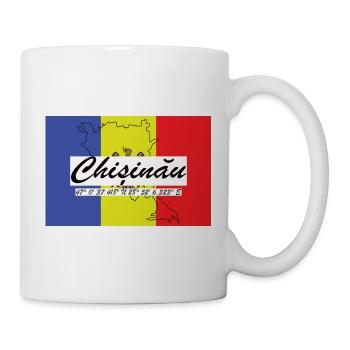 Chisinau - Hauptstadt mit GPS & Flagge - Tasse - Weiß - Rechts