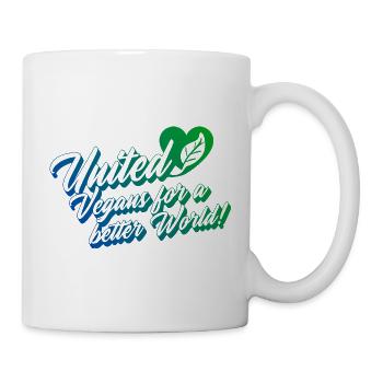 Vereinte Veganer für eine bessere Welt! - Tasse - Weiß - Rechts