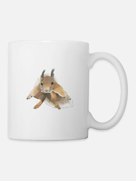 Eichhörnchen springen squirrel - Tasse - Weiß