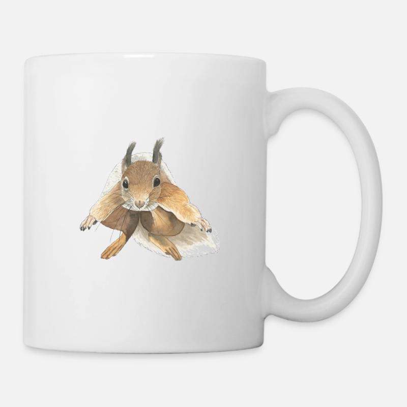 Eichhörnchen springen squirrel - Tasse - Weiß