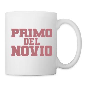 Primo del Novio Bräutigams Cousin Männer Hochzeitsgeschenk - Tasse - Weiß - Rechts
