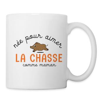 chasseur née pour aimer la chasse comme maman - Mug blanc - blanc - Droite