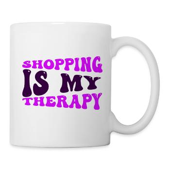 Le shopping est ma thérapie - Mug blanc - blanc - Droite