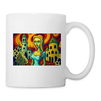 Woman in Antoni Gaudi's dream world - Mug - white - Right