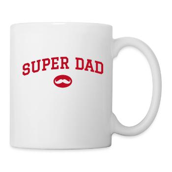 Super Papa Schnurrbart - Tasse - Weiß - Rechts