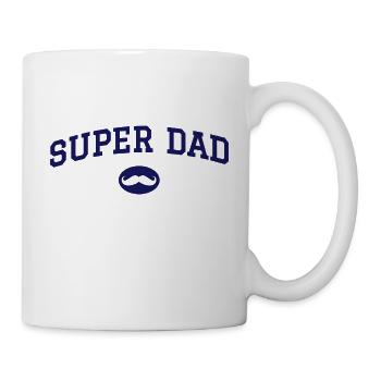 Super Papa Schnurrbart - Tasse - Weiß - Rechts