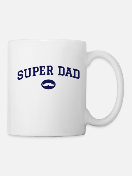 Super Papa Schnurrbart - Tasse - Weiß