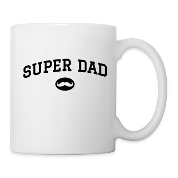Super Papa Schnurrbart - Tasse - Weiß - Rechts