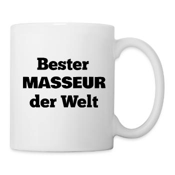 Bester Masseur der Welt! Massagen, lustiger Spruch - Tasse - Weiß - Rechts