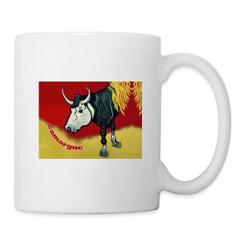 Camargue Bull naiven Malstil - Tasse - Weiß - Rechts