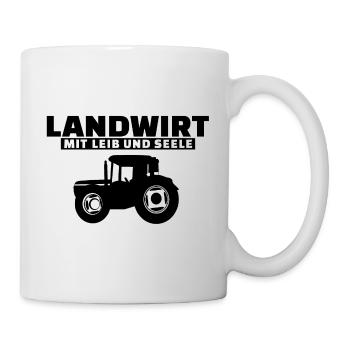 Traktor Landwirt mit Leib und Seele Shirt - Tasse - Weiß - Rechts