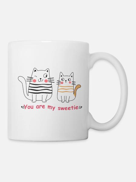 Valetine Cats Couples amoureux Saint-Valentin - Mug blanc - blanc
