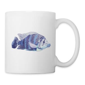 blue fish sea zebra tilapie zebra tilapie - Mug - white - Right