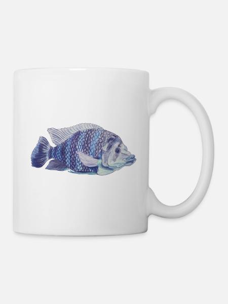 blauer Fisch Meer Zebratilapie Zebra-Tilapie - Tasse - Weiß
