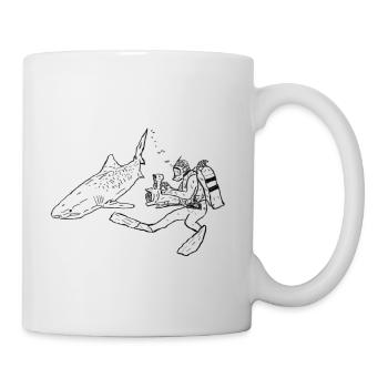 Heitaucher und Hai - Tasse - Weiß - Rechts