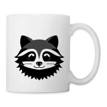 Waschbären süßer Cartoon Waschbär 31 - Tasse - Weiß - Rechts